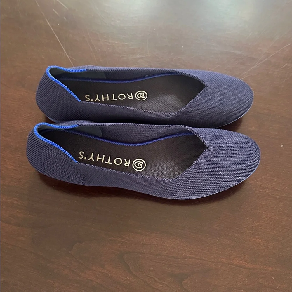 Rothy's The Flat Navy Blue Round Toe Slip-on Ballet Shoes Size 9 - Picture 4 of 10